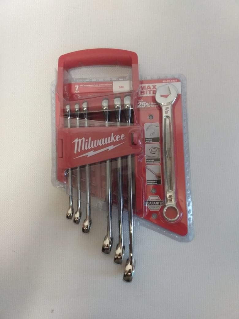 Milwaukee 48-22-9407 Max Bite Standard SAE Combination Wrench Set 7 Piece