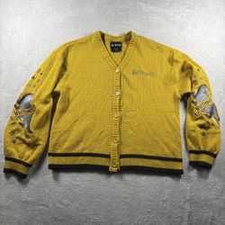 Harry Potter Hufflepuff Women’s M YelllownSkimmer Cardigan Sweater Badger #2308