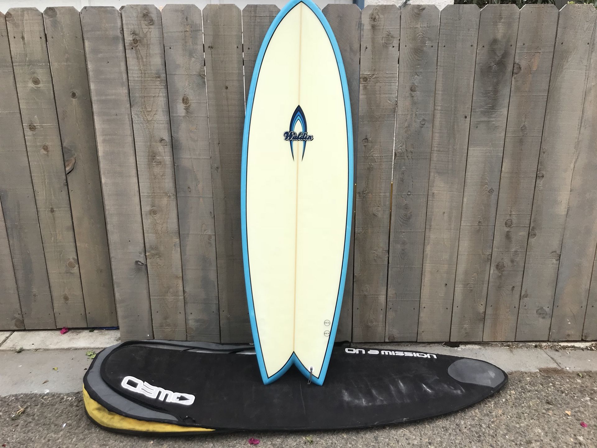 Walden 6’4” Fish Thruster tri fin (2 fins included)