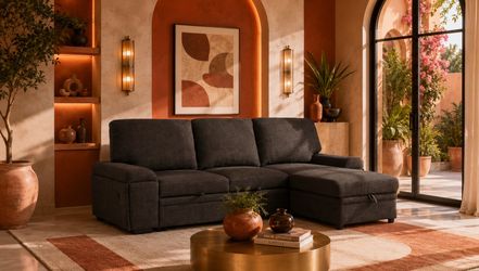 SLEEPER SECTIONAL 🛋️  CUPHOLDERS, BLUETOOTH SPEAKERS & USB
