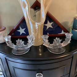 Vintage Crystal Candle Holders