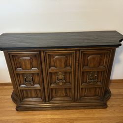 Buffet Cabinet Solid Wood With Stone Top