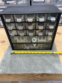 PARTS ORGANIZER CABINET WITH 25 DRAWERS (MISC HARDWARE INCLUDED)