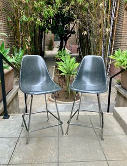 Modernica Case Study® Fiberglass Side Chair, H-Base Counter Stools