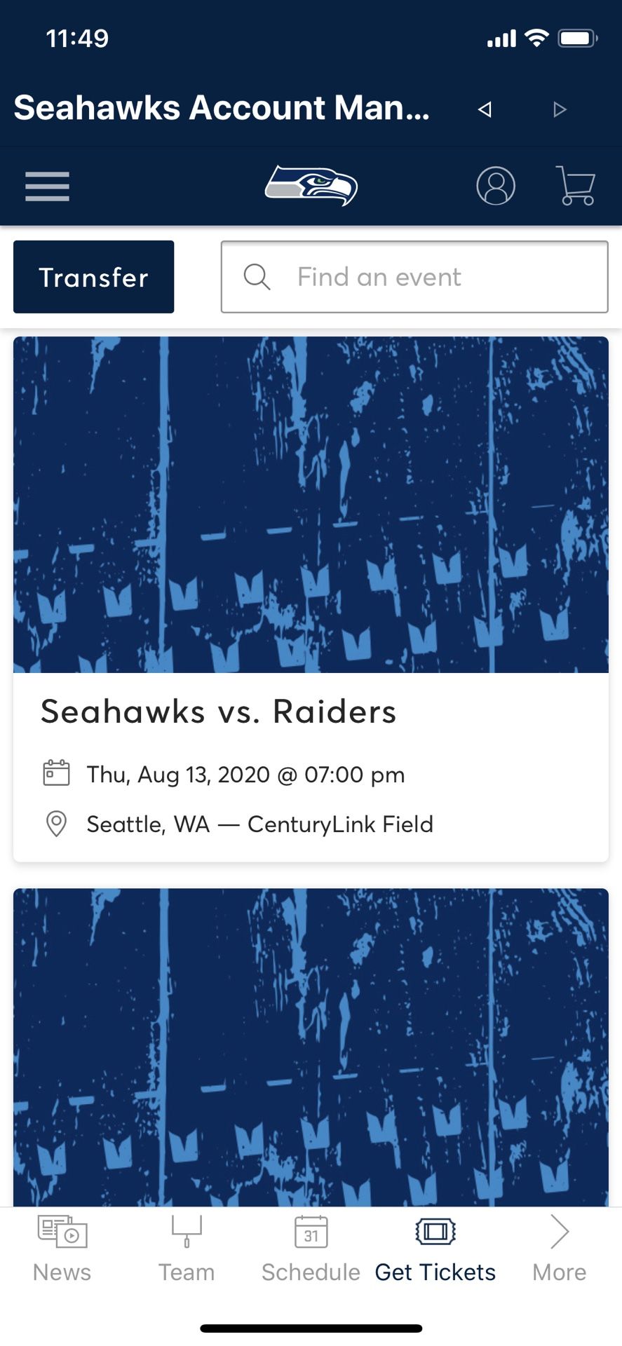 Seahawks 2020 Season Tickets - 2 Seats