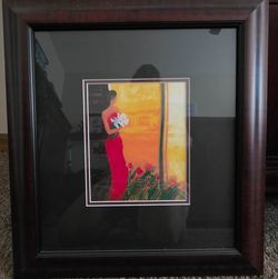 Framed Emile Bellet print 20x18 inches.