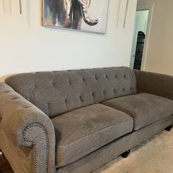 Grey  Tufted Living Room Set 