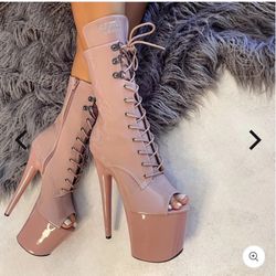 Hella Heels LipKit Open Toe Boot - Boujee - 8 INCH
