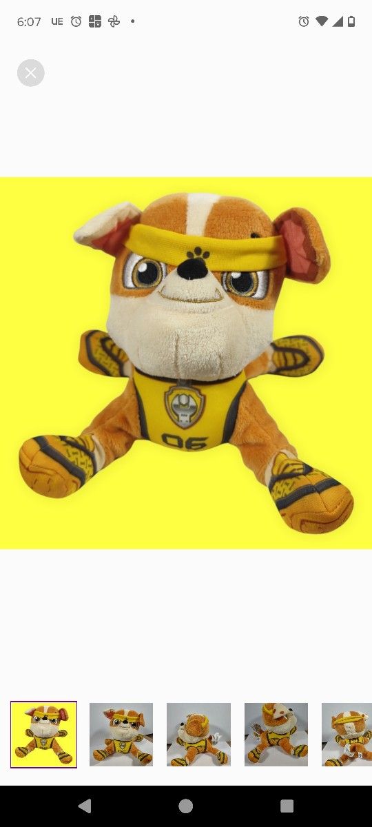 Paw Patrol Nickelodeon, Plush Rubble 7in Bull Dog Stuffed Animal