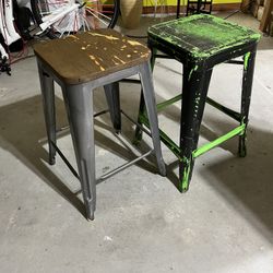 Bar Stools Covered In Paint