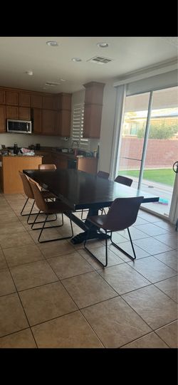 Black Wood Dining Table with Chairs