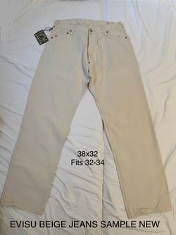Evisu Beige Jeans Sample Lot 2030 Brand New 