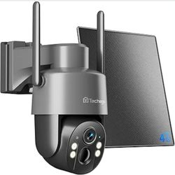 4G LTE Cellular Solar Security Camera Wireless Outdoor, 2.5K NO WiFi Security Camera with Color Night Vision, 360° PTZ Live View,