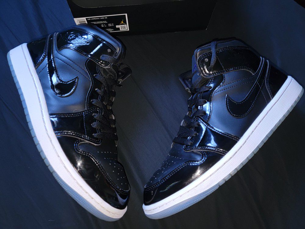 Air Jordan 1 Mid Space Jam Mens Shoes Size 10