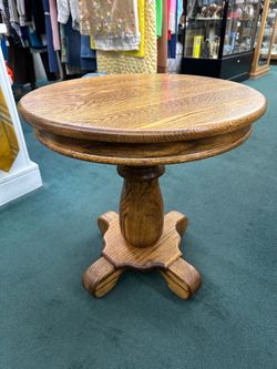 Vintage Round Oak Table