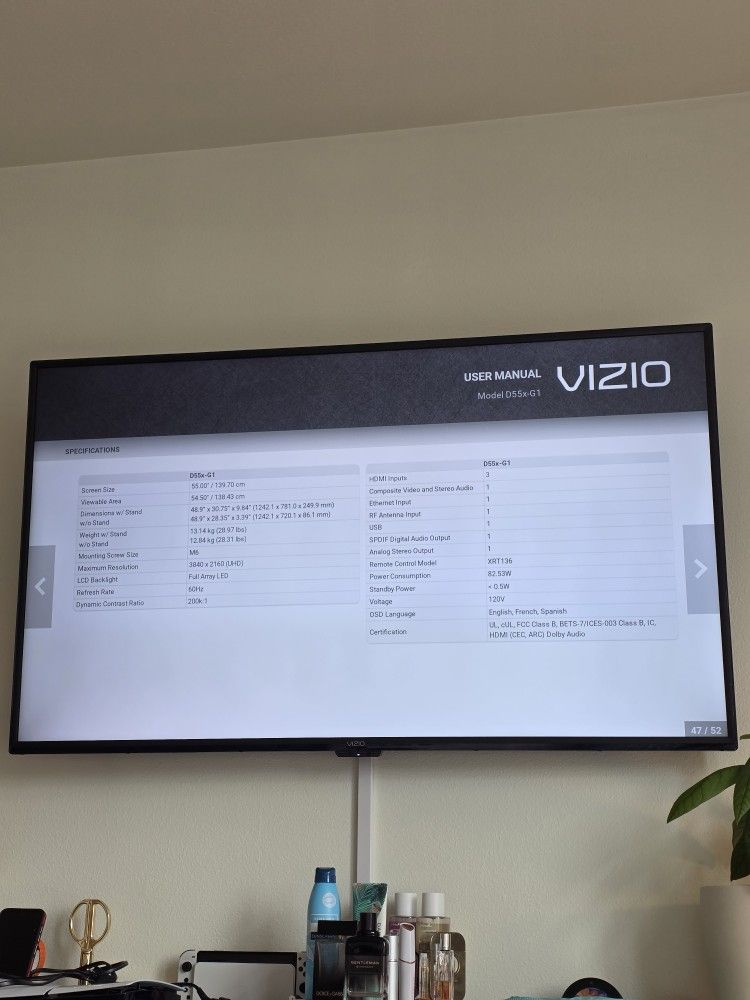 Vizio 4k 55inch Tv Very Good Condition
