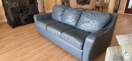 Blue Leather sofa