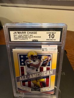 Ja'Marr Chase 2021 Leaf Draft Rookie Card CGC 10