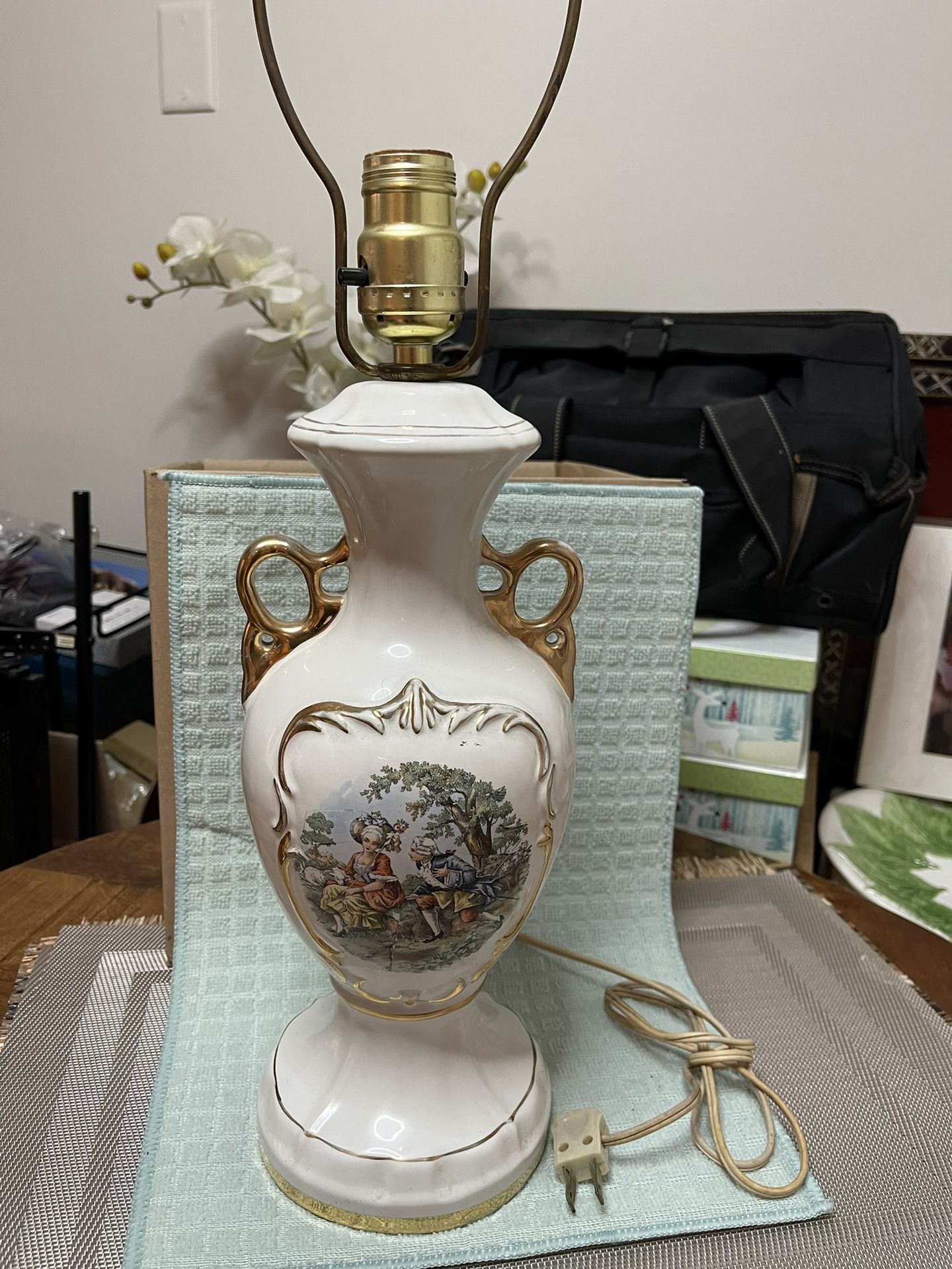 Vintage Lamp With Gold Trim
