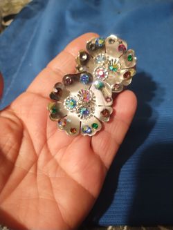 Vintage Emmons Clip On Earrings Silver Tone 