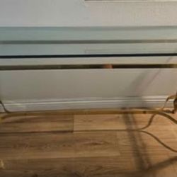 Vintage La Barge Style Glass Brass 
 Table  Hollywood Regency
27.5"h x 52"w x 16"d
Brass base only: 27"h x 47.5"w x 13"d