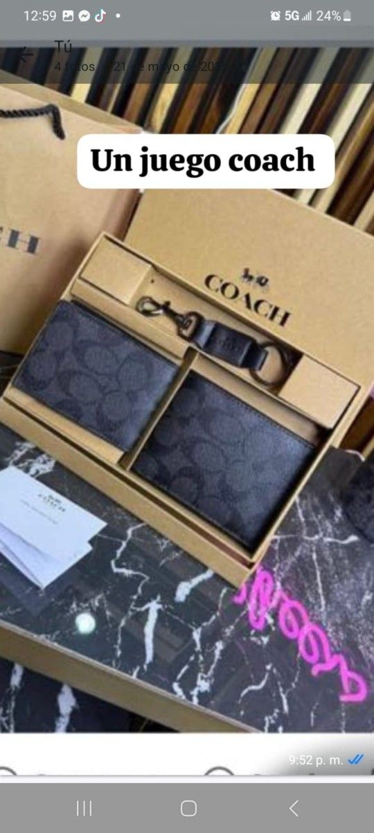 3 pieces included wallet and keychain