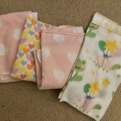 Set of 4 - Fleece Baby / Pet Blankets - 30” x 30”