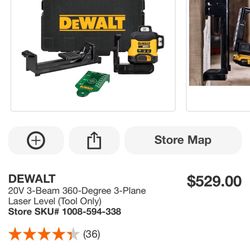 3-Beam 360-Degree 3-Plane Laser Level
