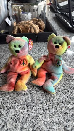 Ty Beanie Baby Peace Bear – Set of 2