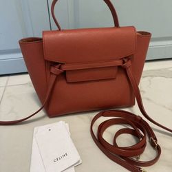 Authentic Celine Belt Bag Red Leather – Like New