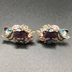 Multicolor Cubic Zirconia Stud Earrings