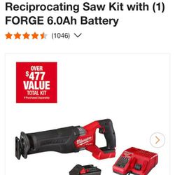 M18 FUEL 18-V Lithium-Ion Brushless Cordless Sawzall Reciprocating Saw Kit with (1) FORGE 6.0Ah Battery

