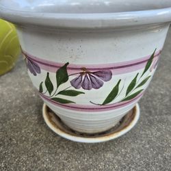  Heavy Duty Ceramic Planter  H 8", W 9"