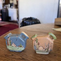 VTG Cactus Pot S&P Shakers Made in Mexico Kitsch Handmade No Cork