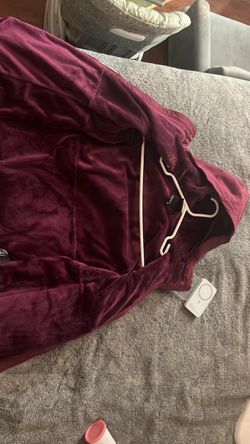 Burgundy Velvet Hoodie Blanket