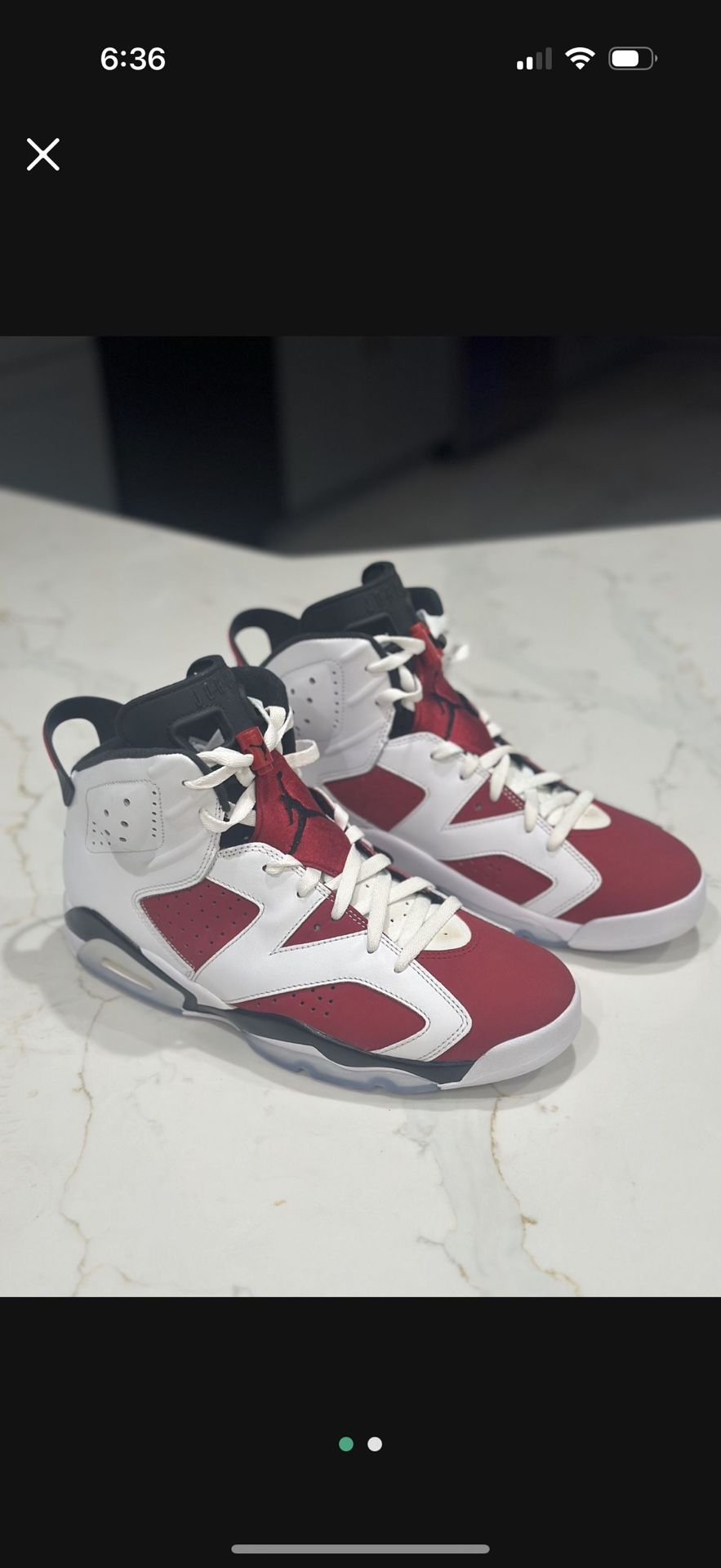 Air Jordan 6 “Carmine” size 11 $120