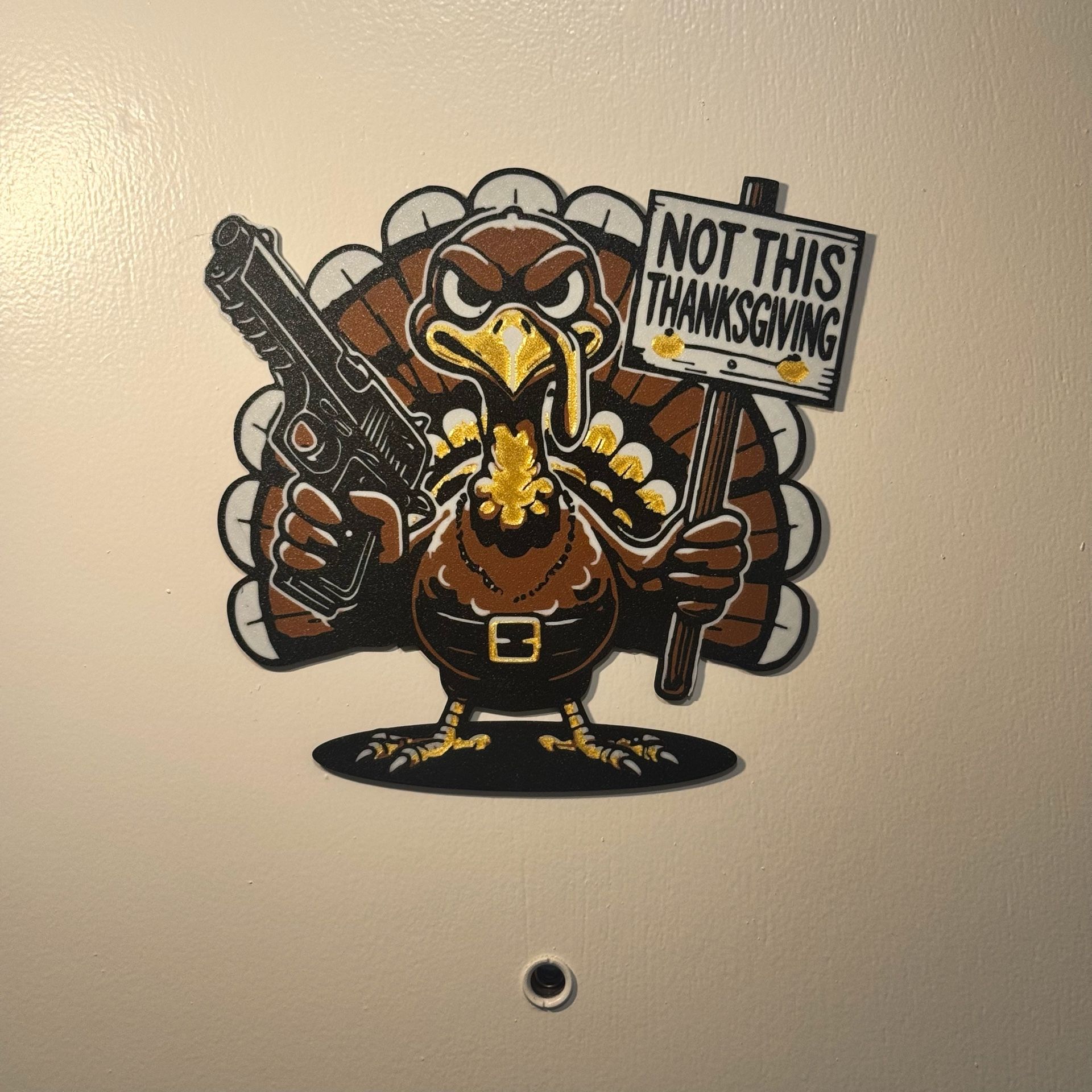 🦃 3D Printed Funny Turkey – “Not This Thanksgiving” Door Decor 💥