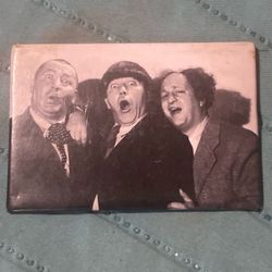 Vintage Black /White Three Stooges Magnet