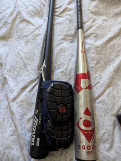 Two bats and elbow guard for $60 bucks !! 😲 Youth size elbow guard