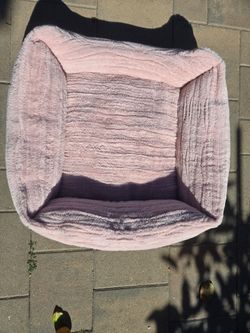 Plush Pet Bed Square Pink Faux Fur