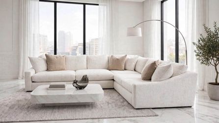 Large Cream Sectional Sofa