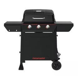Megamaster 3-Burner Propane Gas Grill in Black