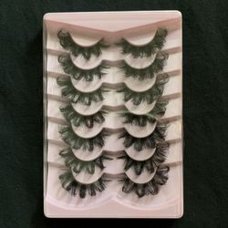 7 Pairs Dramatic Full Fluffy Strip Eyelashes, Long False Lashes
