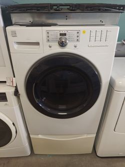 Kenmore gas dryer on pedestal