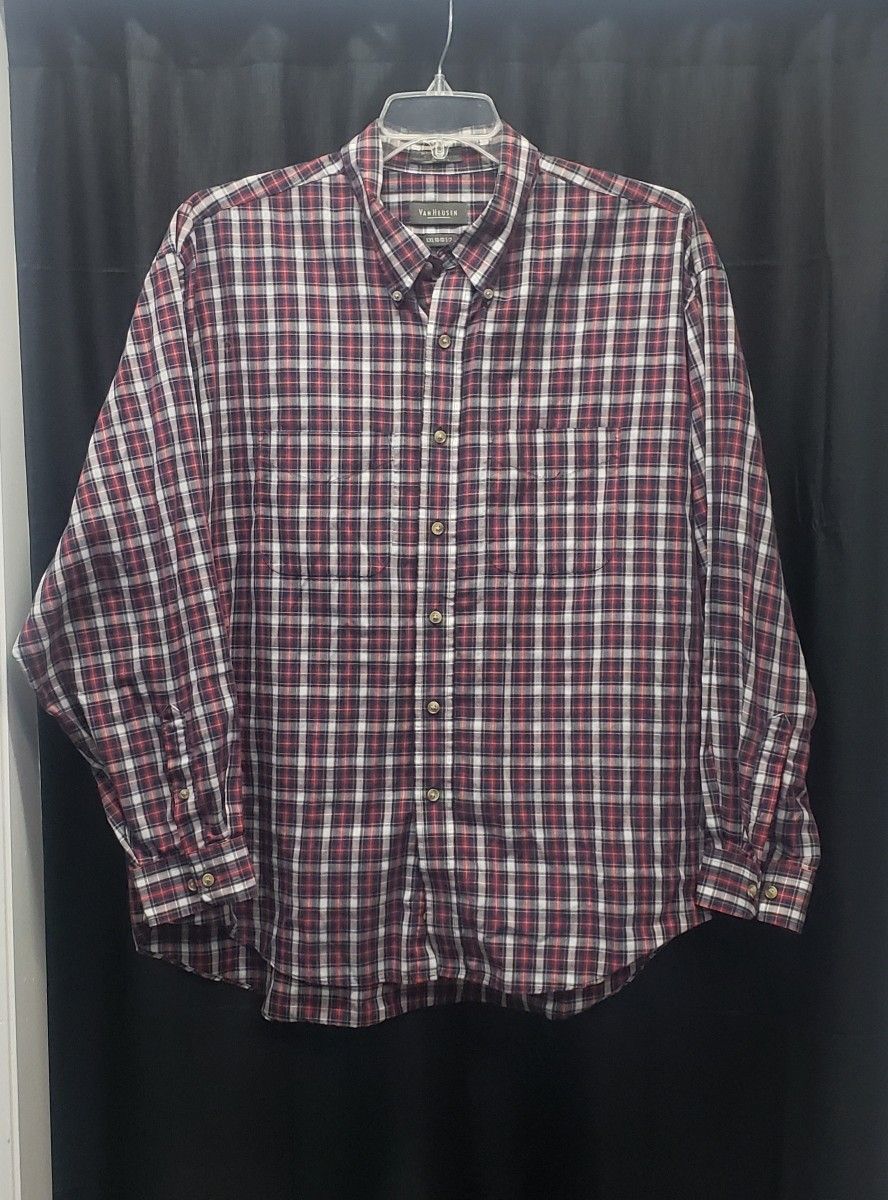 Mens Plaid Button Down Dress Shirt Size XXL