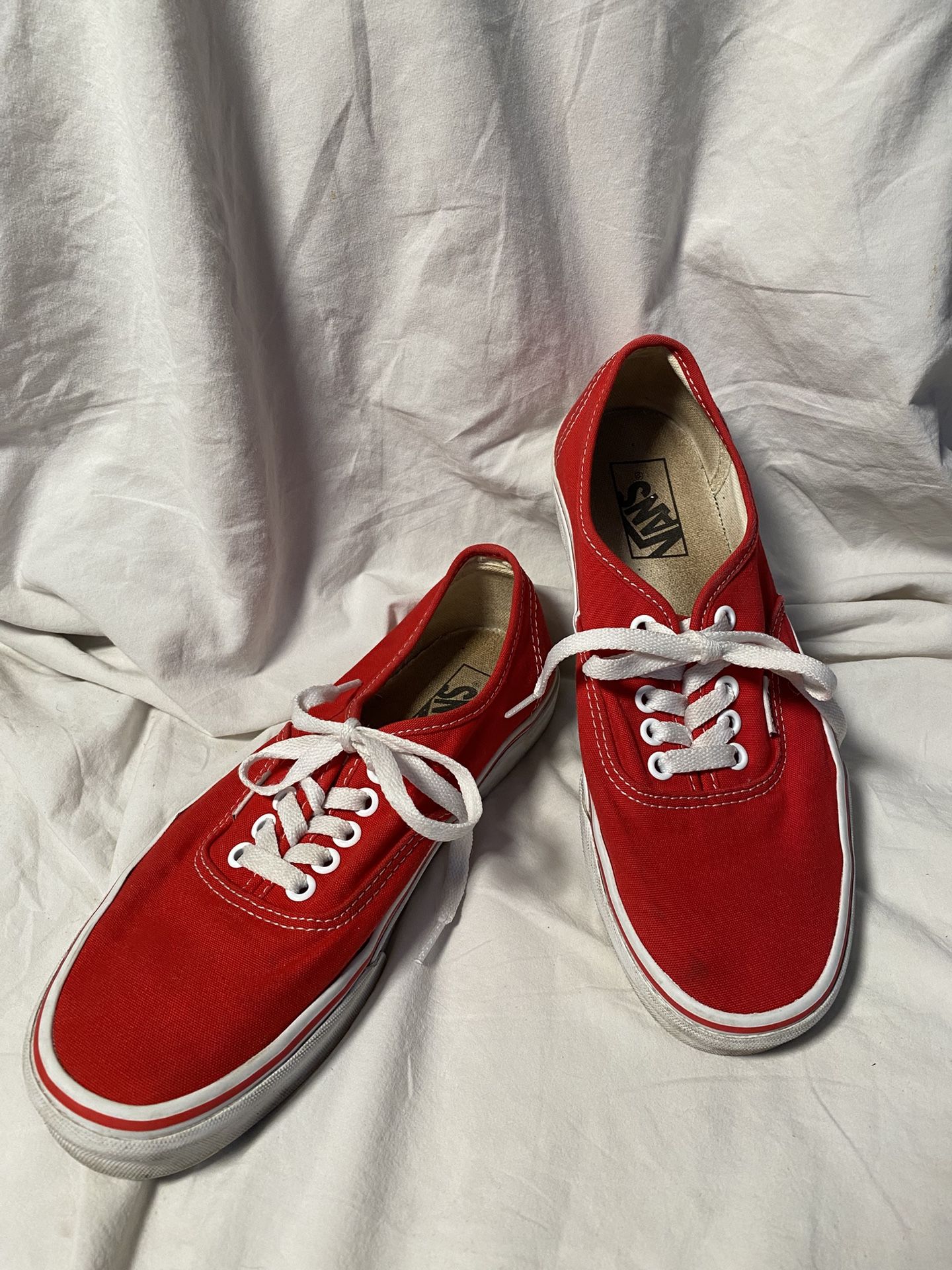 Vans Authentic Shoes Red Canvas Unisex Shoes Size Men's 7.5 Women’s 9