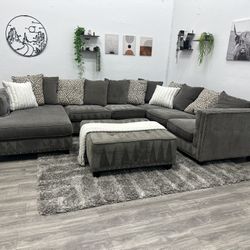 Grey Sectional Couch - Free Delivery 