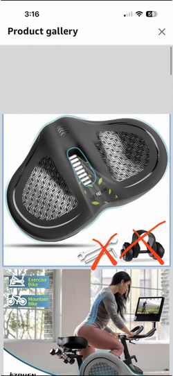 Noseless Bike Seat Cushion for Women Men, Comfortable Bike Seat Cushion Oversized (No Saddle Adapter)