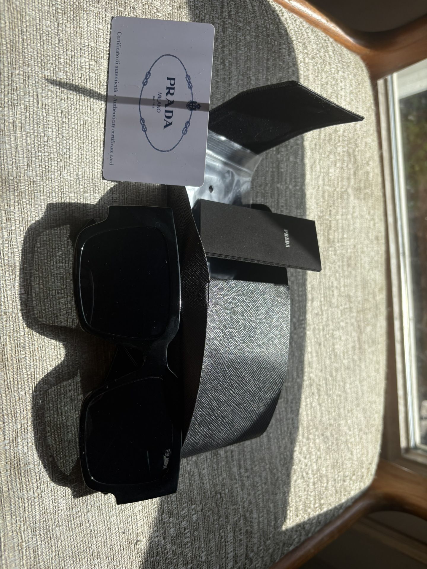 Prada Women's Square Sunglasses Black Frame & Lens Fashion UV400