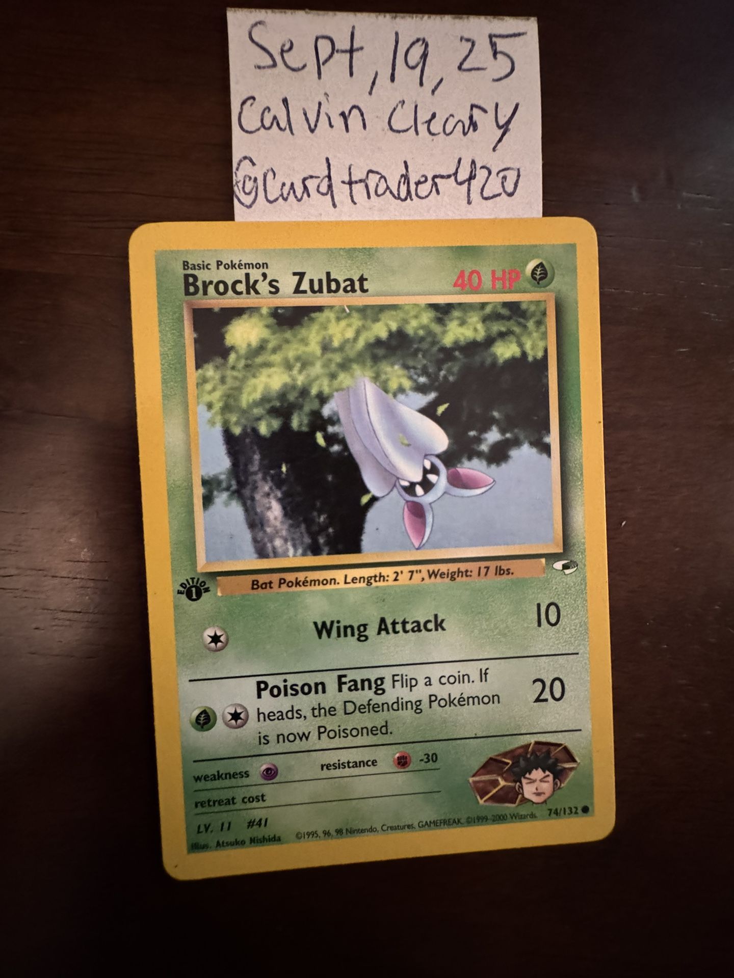 Brock's Zubat [1st Edition] #74 Pokemon Gym Heroes 